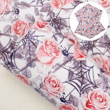 Load image into Gallery viewer, flower floral spider spider web printed faux leather
