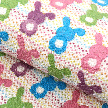 Load image into Gallery viewer, rabbit bunny dots spot printed faux leather

