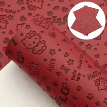 Load image into Gallery viewer, bump texture sheepskin texture plain color solid color printed plain color sheepskin pattern bump texture hello kitty faux leather

