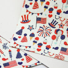 Load image into Gallery viewer, heart love cake cupcake ice cream popsicle usa fourth of july independence day printed faux leather
