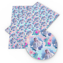 Load image into Gallery viewer, flower floral snowflake snow gradient color printed faux leather
