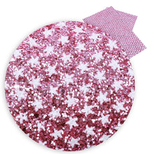 Load image into Gallery viewer, star starfish printed glitter faux leather

