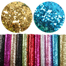 Load image into Gallery viewer, plain solid color chunky glitter faux leather set（11pieces/set）
