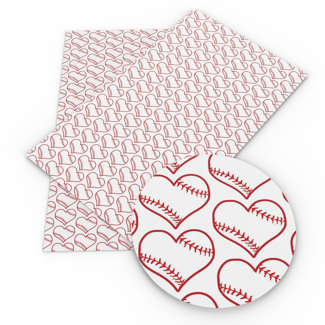 heart love printed faux leather