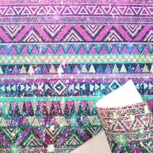 Load image into Gallery viewer, geometric patterns triangle aztec tribal pattern/tribal pattern printed faux leather
