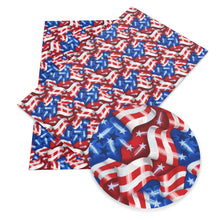 Load image into Gallery viewer, chevron zig zags star starfish usa fourth of july independence day printed faux leather
