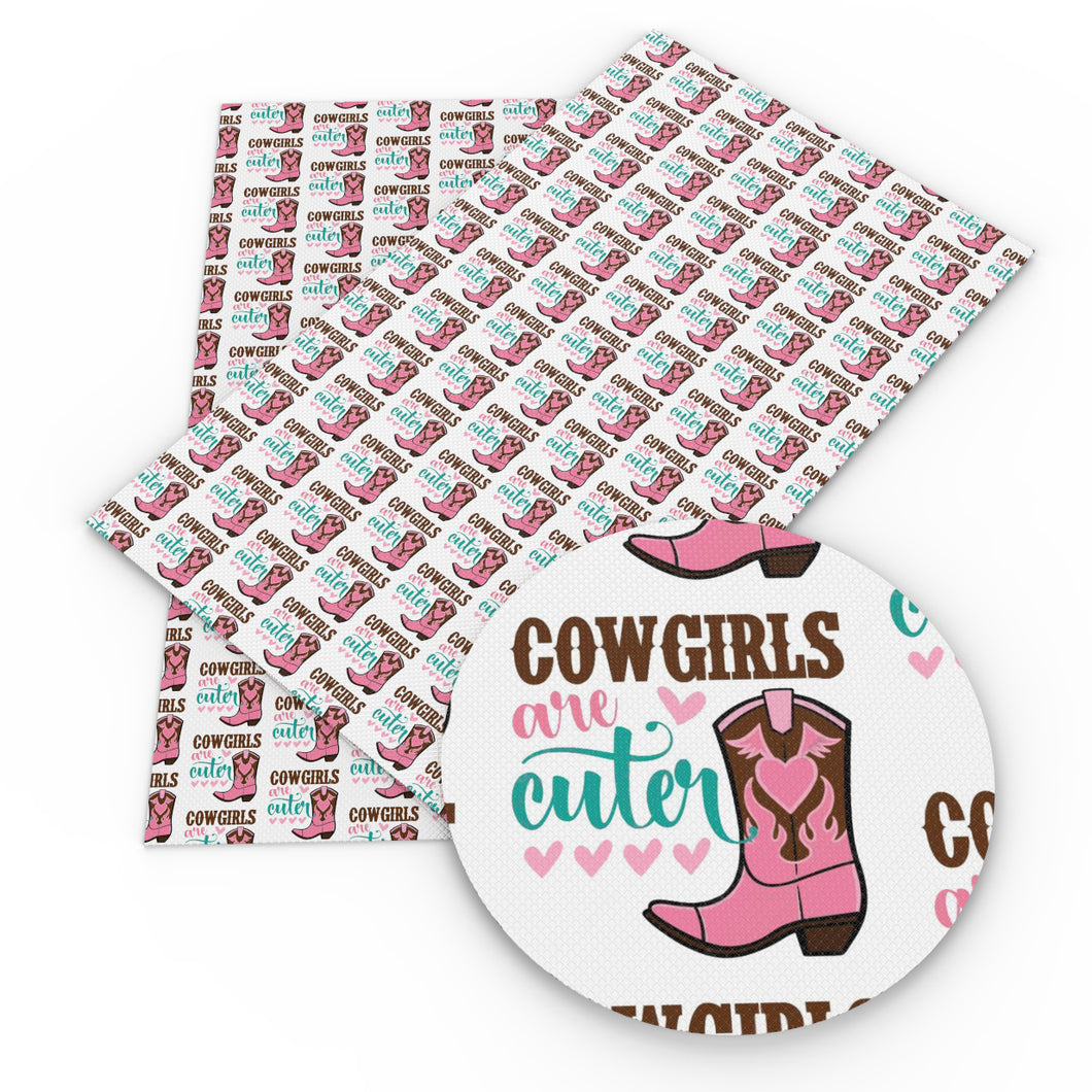 cowgirl letters alphabet printed faux leather