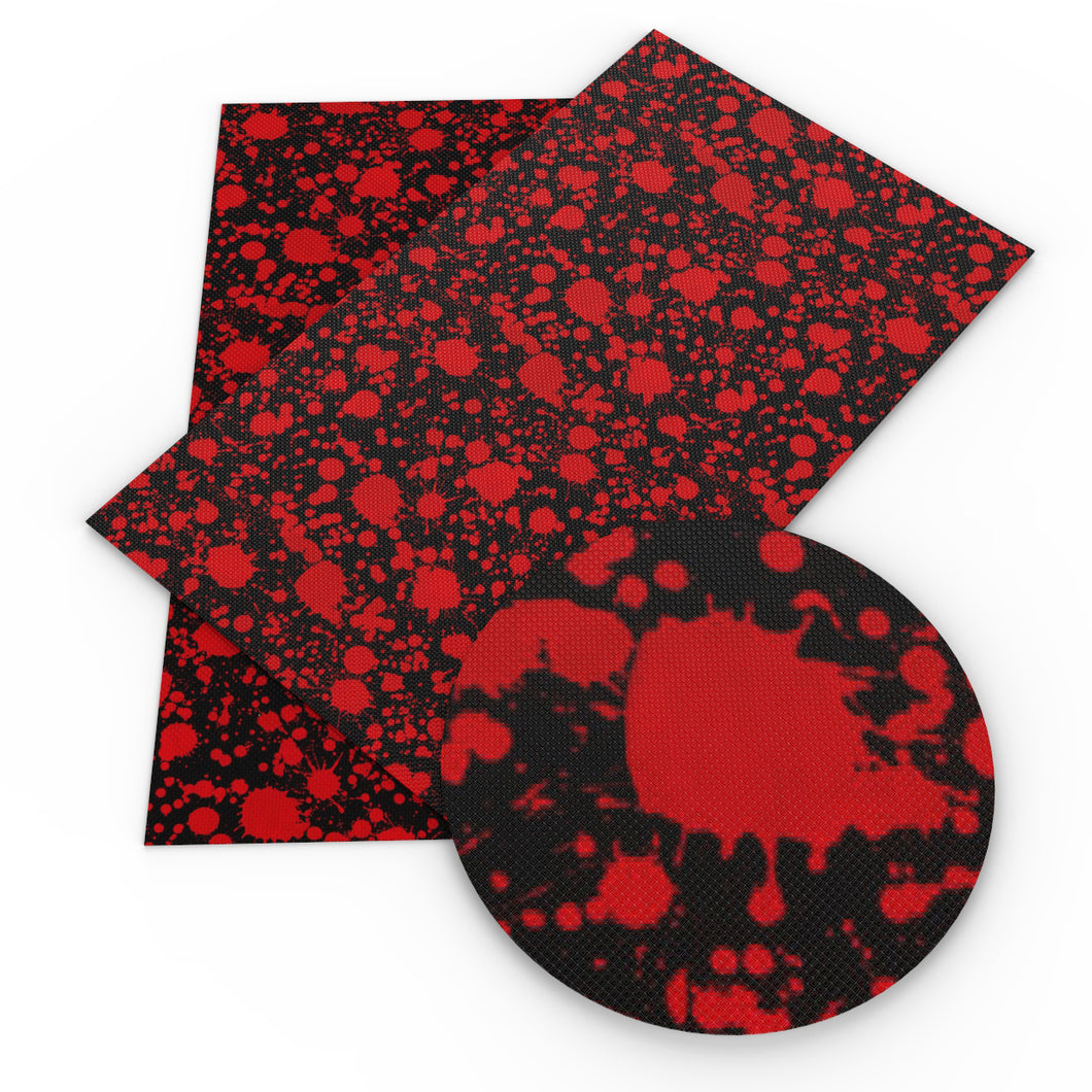 blood paint splatter printed faux leather