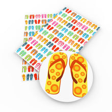 Load image into Gallery viewer, flip flops slippers printed faux leather
