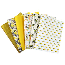 Load image into Gallery viewer, bee flower floral plain solid color printed faux leather set(6pieces/set)
