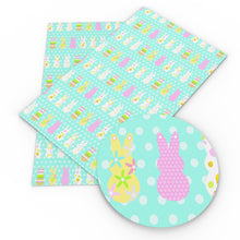 Load image into Gallery viewer, rabbit bunny dots spot easter bunny printed faux leather

