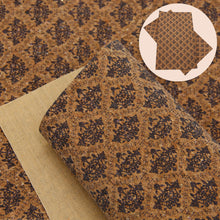 Load image into Gallery viewer, wood grain flower floral printed wood grain faux leather
