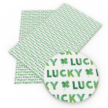 Load image into Gallery viewer, st patricks letters alphabet clover shamrock printed faux leather
