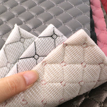 Load image into Gallery viewer, quilted cotton/foam rhombus embroidered bump texture glossy plain color solid color printed cotton clipping argyle faux leather
