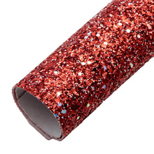 Load image into Gallery viewer, plain color solid color chunky glitter big small sequins mixed multicolor printed glitter faux leather
