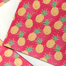 Load image into Gallery viewer, fruit pineapple printed faux leather
