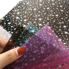 Load image into Gallery viewer, star holographic laser smooth glossy transparent faux leather set（8pieces/set）
