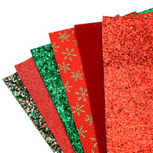 Load image into Gallery viewer, plain solid color christmas printed faux leather set（6piece/set）
