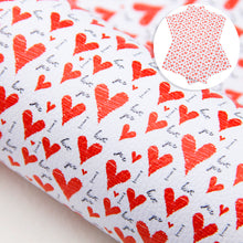 Load image into Gallery viewer, valentines day letters alphabet heart love printed faux leather
