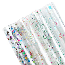 Load image into Gallery viewer, sequins paillette spangles printed PVC transparent Pigment Leather set（4piece/set）
