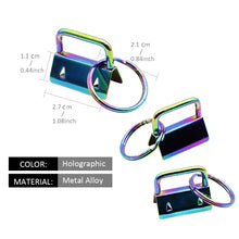 Load image into Gallery viewer, 15Pieces Key Fob Hardware Key Chain Fob Wristlet Hardware with Key Ring for Lanyard
