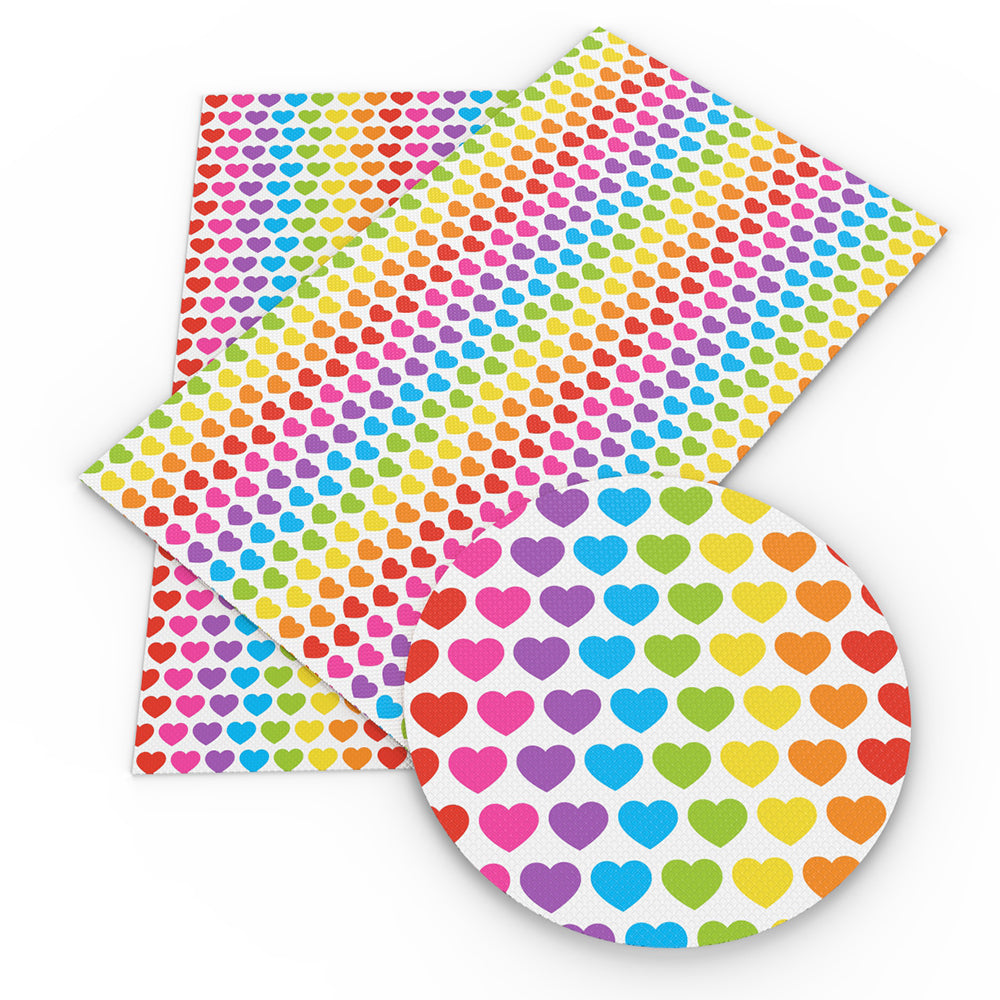 valentines day heart love gradient color printed faux leather