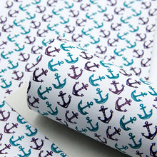 Load image into Gallery viewer, sailor anchor printed faux leather
