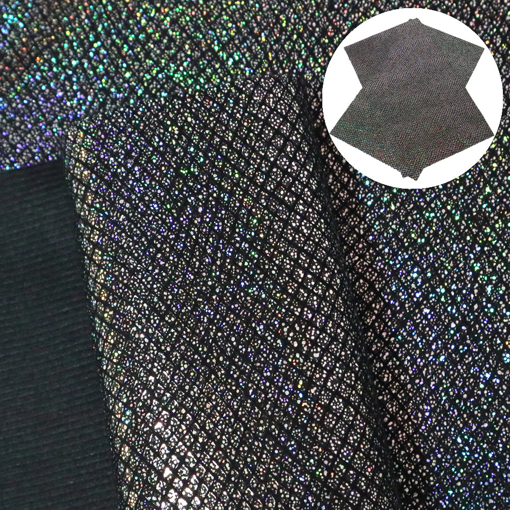 rhombus holographic laser plain color solid color printed laser diamond lattice faux leather