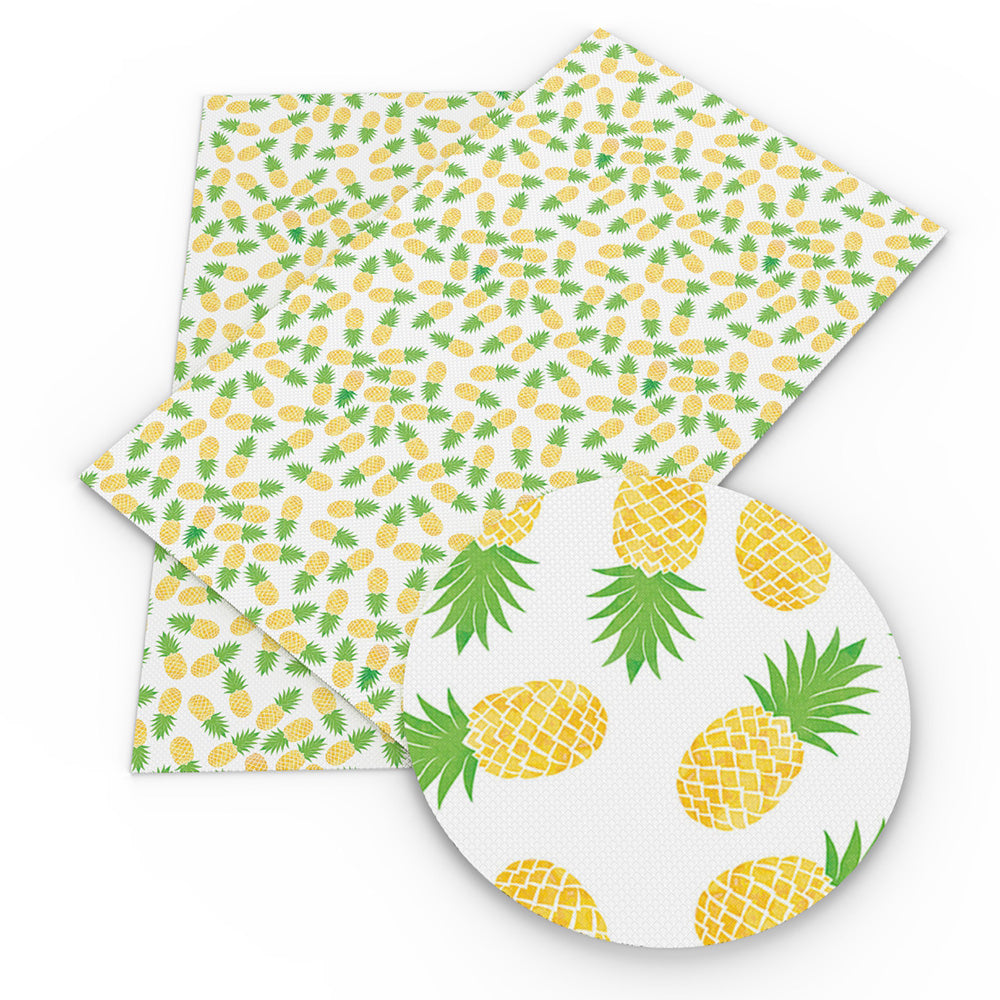 fruit pineapple printed faux leather