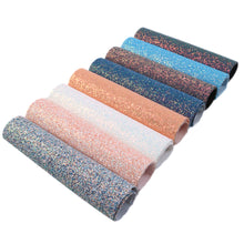 Load image into Gallery viewer, plain solid color multicolor chunky glitter faux leather
