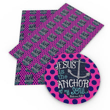 Load image into Gallery viewer, sailor anchor letters alphabet dots spot jesus loves me printed faux leather

