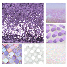 Load image into Gallery viewer, dots spot fish scales mermaid scales printed faux leather set（6piece/set）
