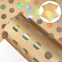 Load image into Gallery viewer, dots spot frosted holographic laser printed faux leather
