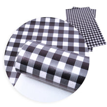 Load image into Gallery viewer, plaid grid gingham tartan buffalo plaid printed faux leather
