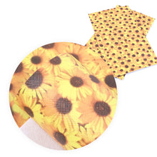 Load image into Gallery viewer, flower floral sunflower printed faux leather
