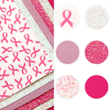 Load image into Gallery viewer, breast cancer awareness printed faux leather （6pcs/set）
