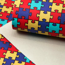 Load image into Gallery viewer, autism autism awareness printed faux leather
