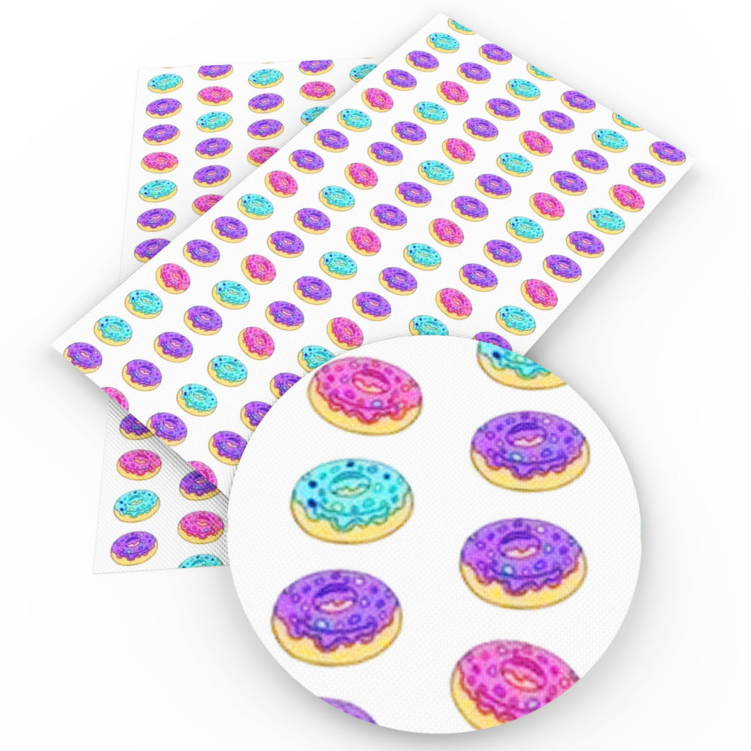 donuts printed faux leather