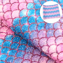 Load image into Gallery viewer, fish scales mermaid scales purple series printed faux leather
