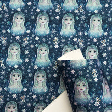 Load image into Gallery viewer, snowflake snow printed faux leather
