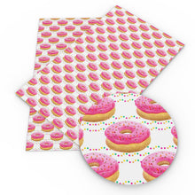 Load image into Gallery viewer, donuts food cake cupcake ice cream popsicle printed faux leather
