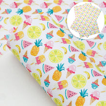 Load image into Gallery viewer, fruit cake cupcake ice cream popsicle watermelon pineapple printed faux leather
