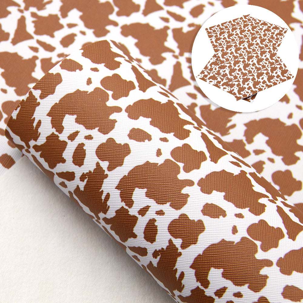 cow pattern printed faux leather