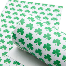 Load image into Gallery viewer, clover shamrock printed faux leather
