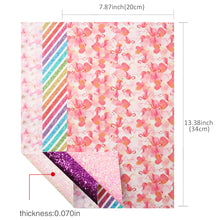 Load image into Gallery viewer, flamingo flower printed double side faux leather set（3pcs/set）
