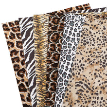 Load image into Gallery viewer, leopard cheetah tiger pattern zebra stripe printed faux leather set（6pcs/set）
