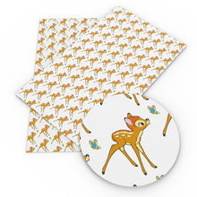 Load image into Gallery viewer, deer reindeer giraffe butterfly printed faux leather
