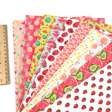 Load image into Gallery viewer, fruit strawberry watermelon pineapple printed faux leather set（10piece/set）
