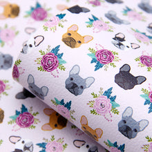 Load image into Gallery viewer, dog puppy flower floral printed faux leather
