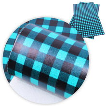Load image into Gallery viewer, plaid grid gingham tartan buffalo plaid printed faux leather
